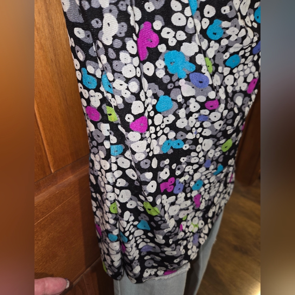 Cable‎ & Gauge Black  Cowl Neck Top with Multicolor Accents - Picture 3 of 8